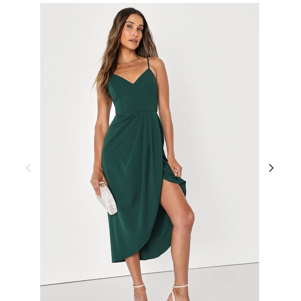Lulus Reinette Dark Green Midi Dress